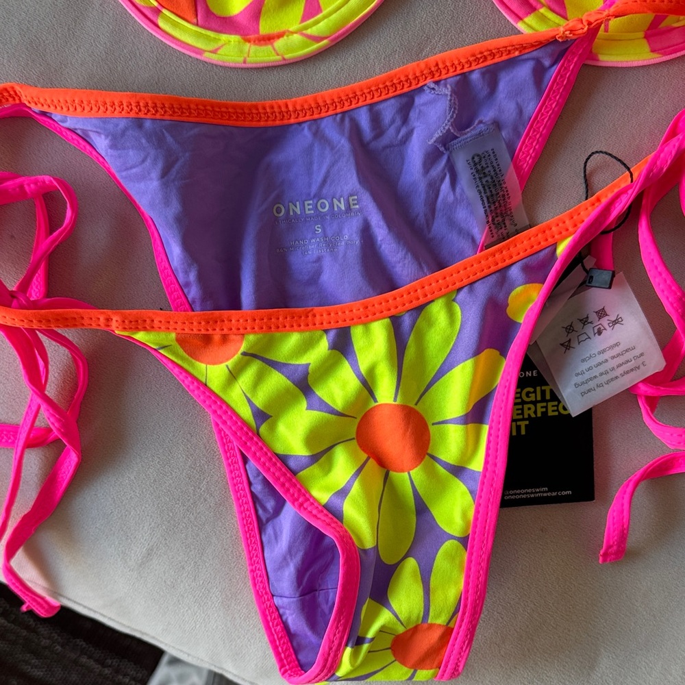 Neon Floral Bikini Set - Picture 3 of 3